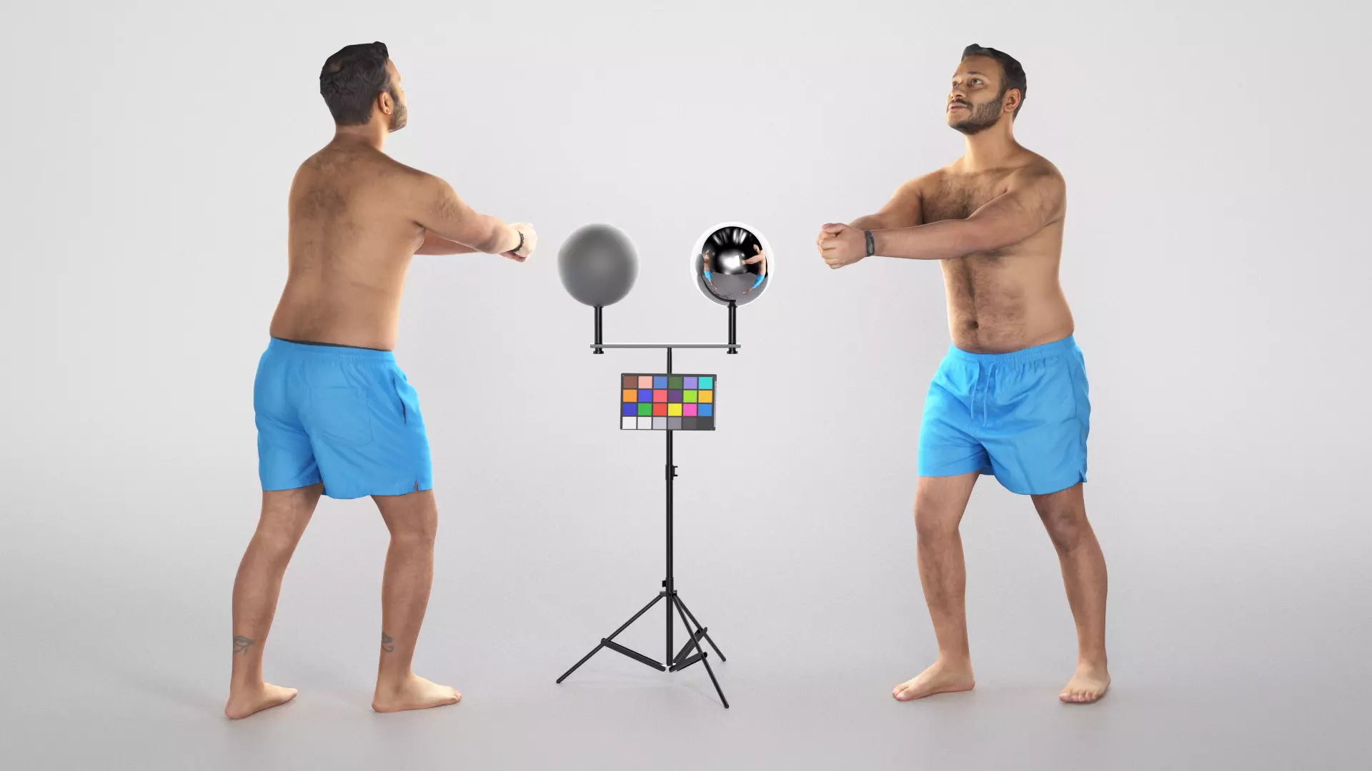 Man in shorts playing beach volleyball 331 Low-poly 3D model_0