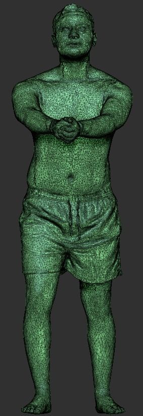 Man in shorts playing beach volleyball 331 Low-poly 3D model_6