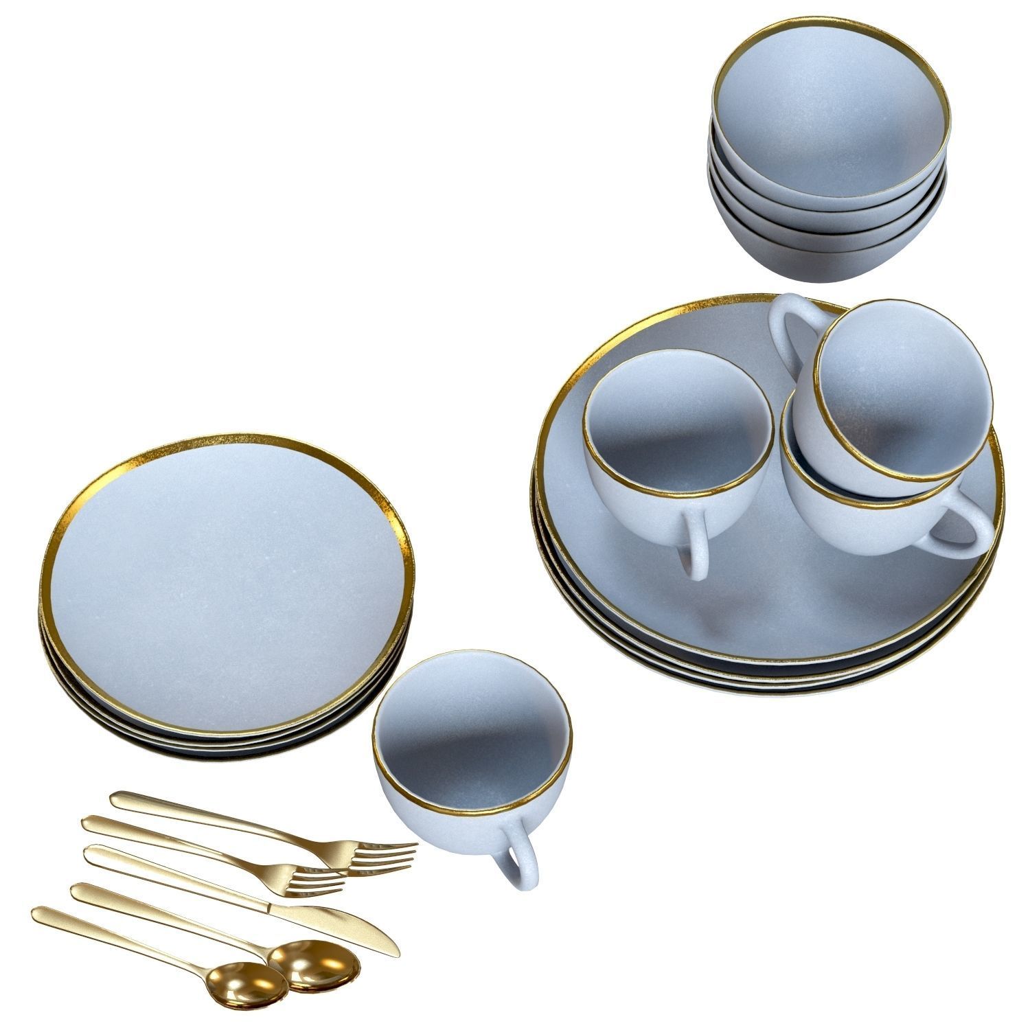 Dinnerware 01 - Crate and Barrel Addison Dinnerware Set 3D model_6