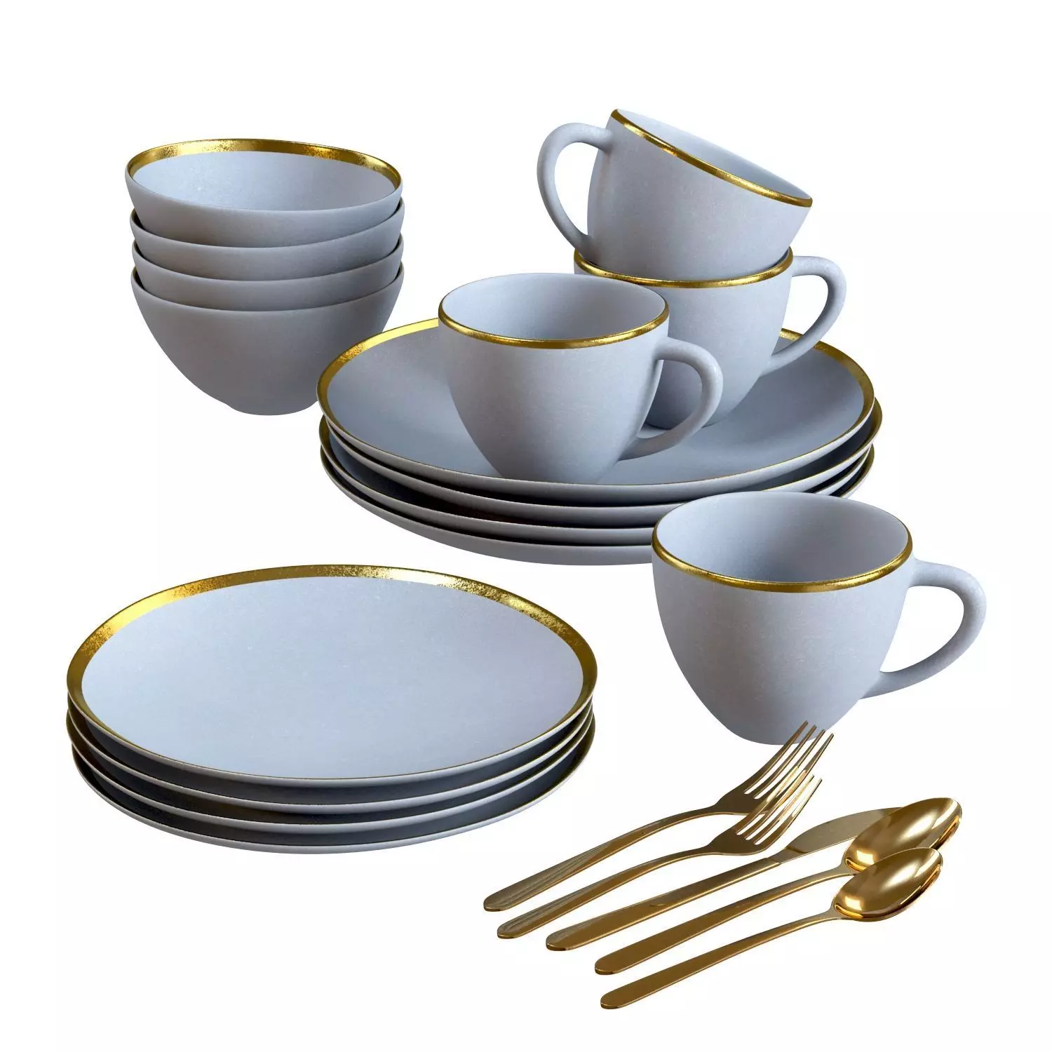 Dinnerware 01 - Crate and Barrel Addison Dinnerware Set 3D model_0