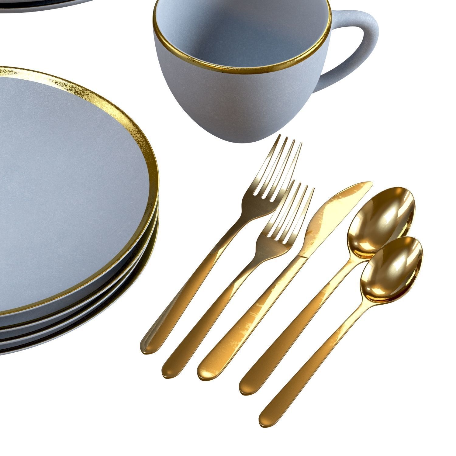 Dinnerware 01 - Crate and Barrel Addison Dinnerware Set 3D model_4