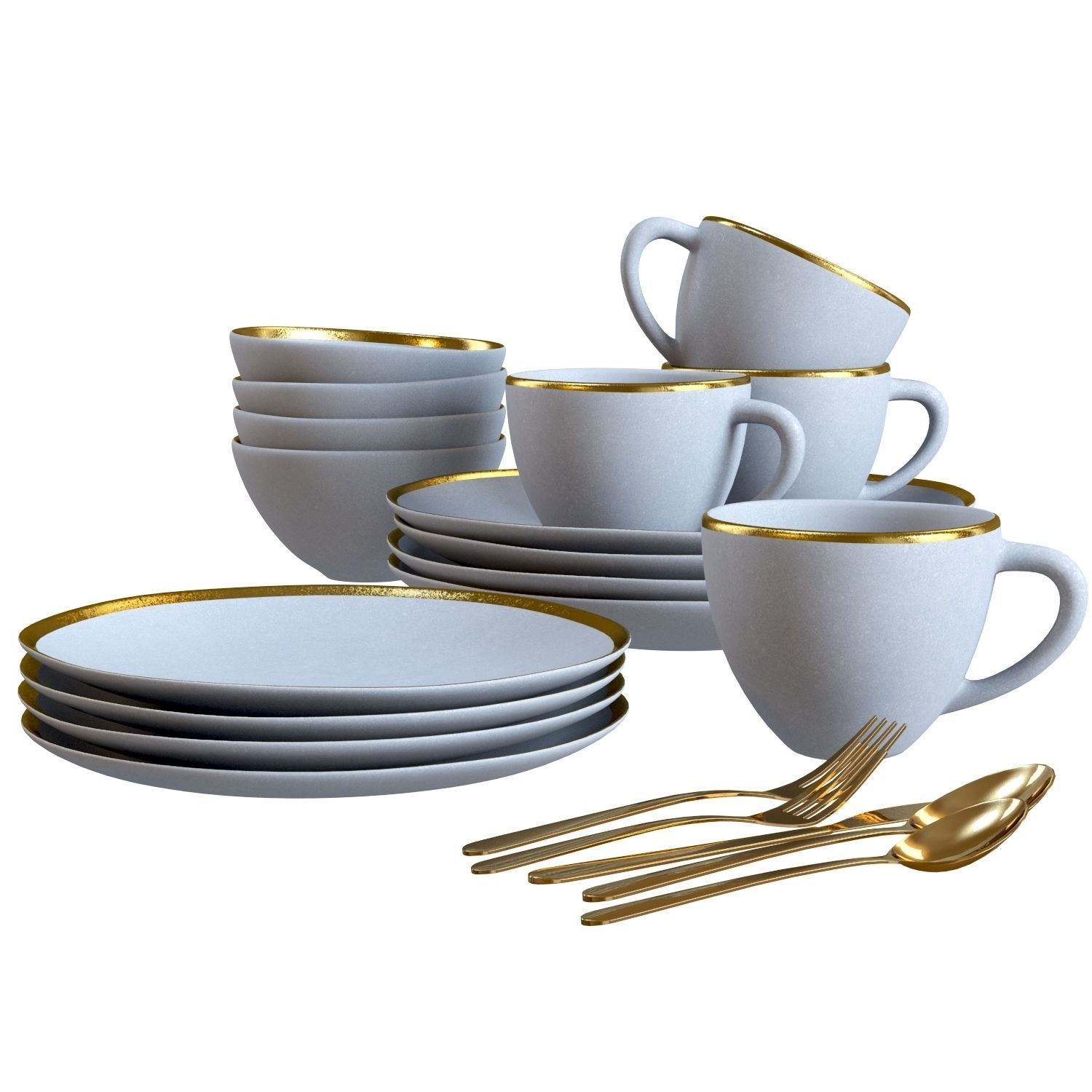 Dinnerware 01 - Crate and Barrel Addison Dinnerware Set 3D model_2