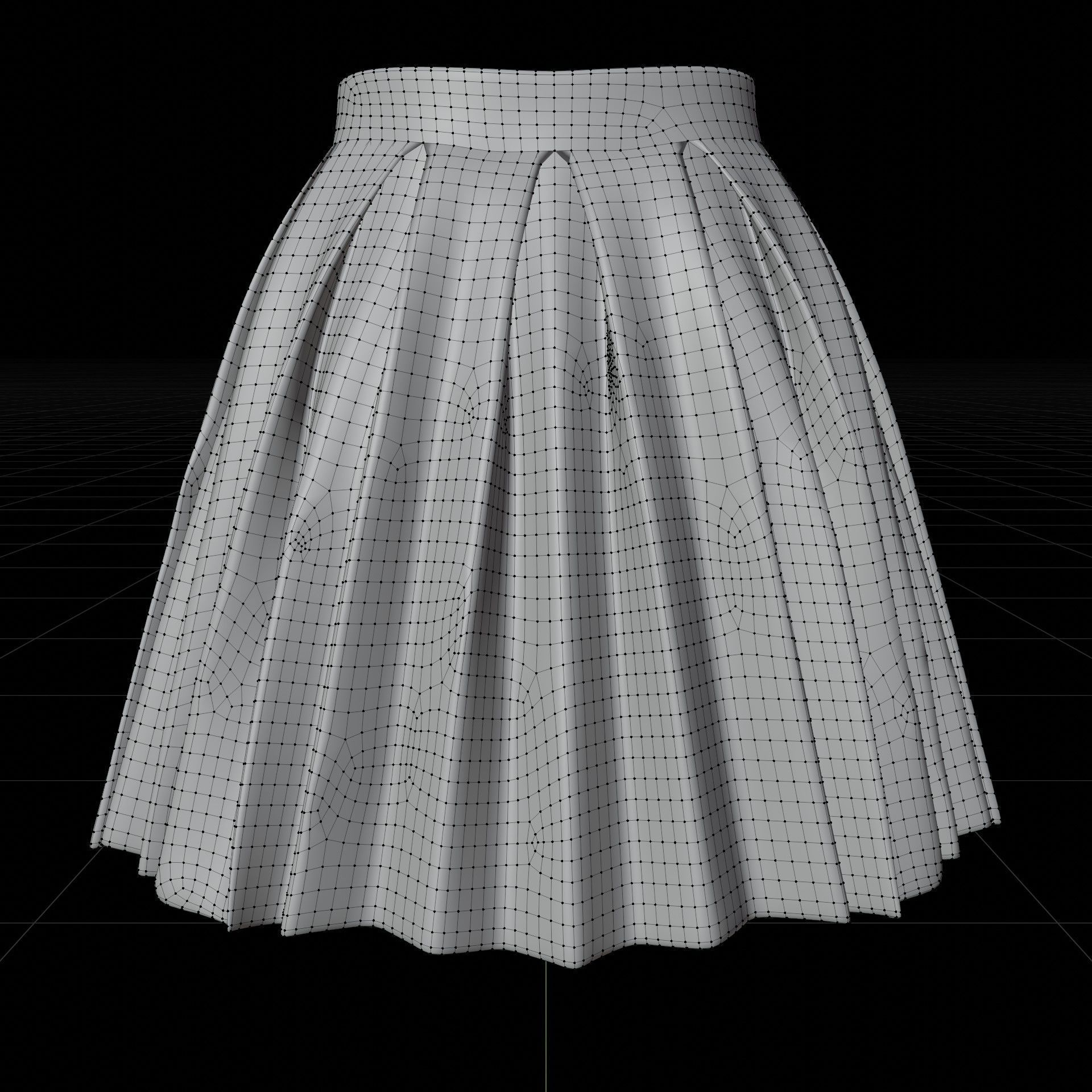 Plaid Pleated Mini Skirt - school uniform skirt Low-poly 3D model_24