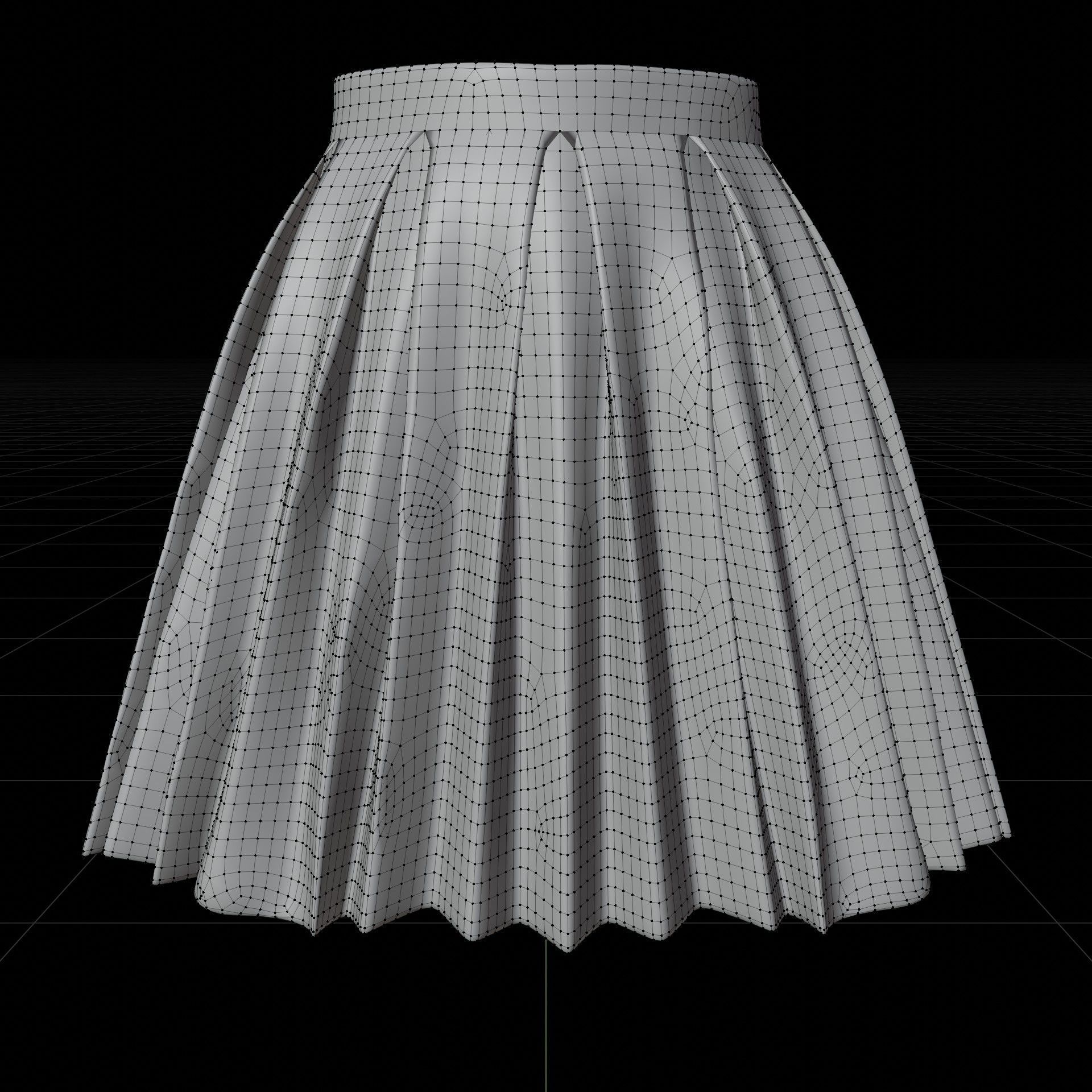 Plaid Pleated Mini Skirt - school uniform skirt Low-poly 3D model_23
