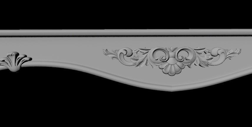 bed footboard and headboard plus mirror in excellent quality 3D model_7