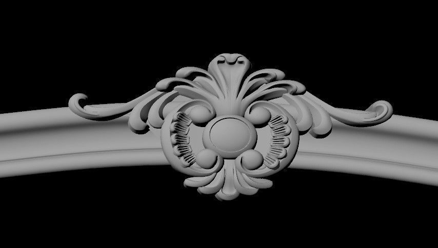 bed footboard and headboard plus mirror in excellent quality 3D model_4