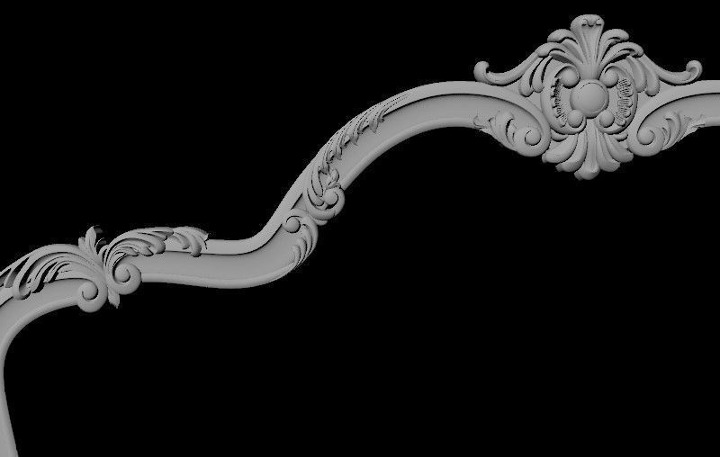 bed footboard and headboard plus mirror in excellent quality 3D model_8