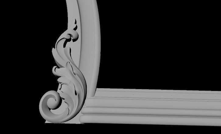 bed footboard and headboard plus mirror in excellent quality 3D model_3