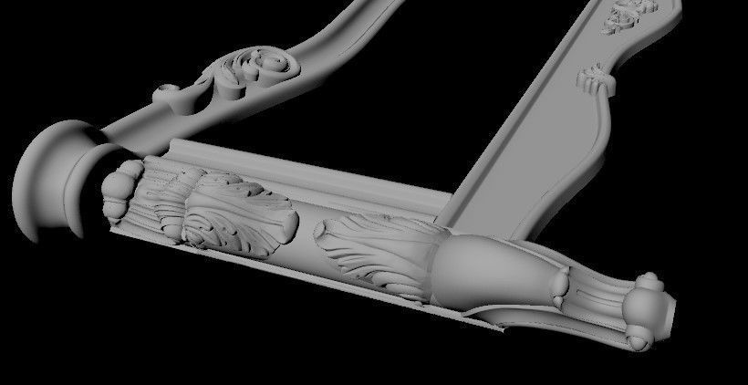 bed footboard and headboard plus mirror in excellent quality 3D model_6