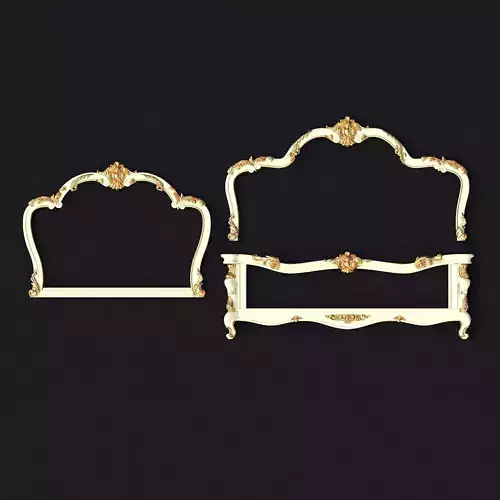 bed footboard and headboard plus mirror in excellent quality