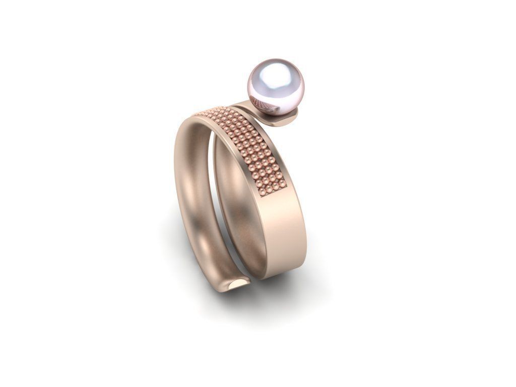 Lavender Pearl Ring 3D model_1