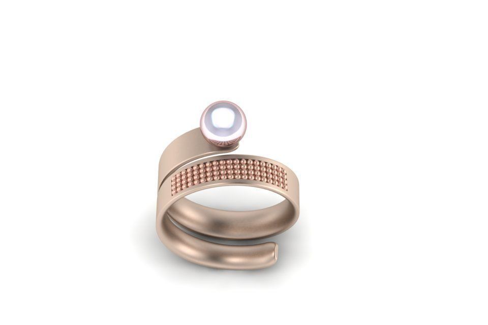 Lavender Pearl Ring 3D model_2