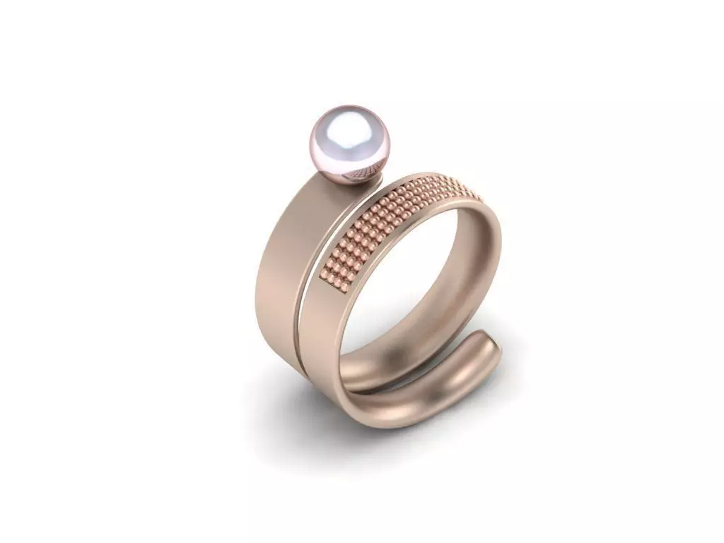 Lavender Pearl Ring 3D model_0