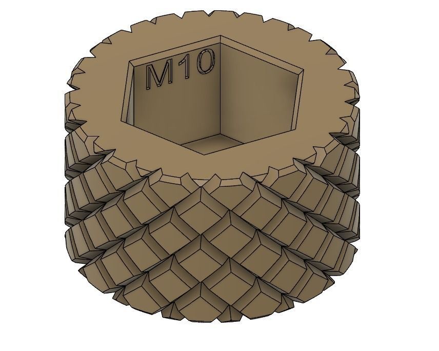 Knob with hex nut M6 M8 M10 3D print model_8