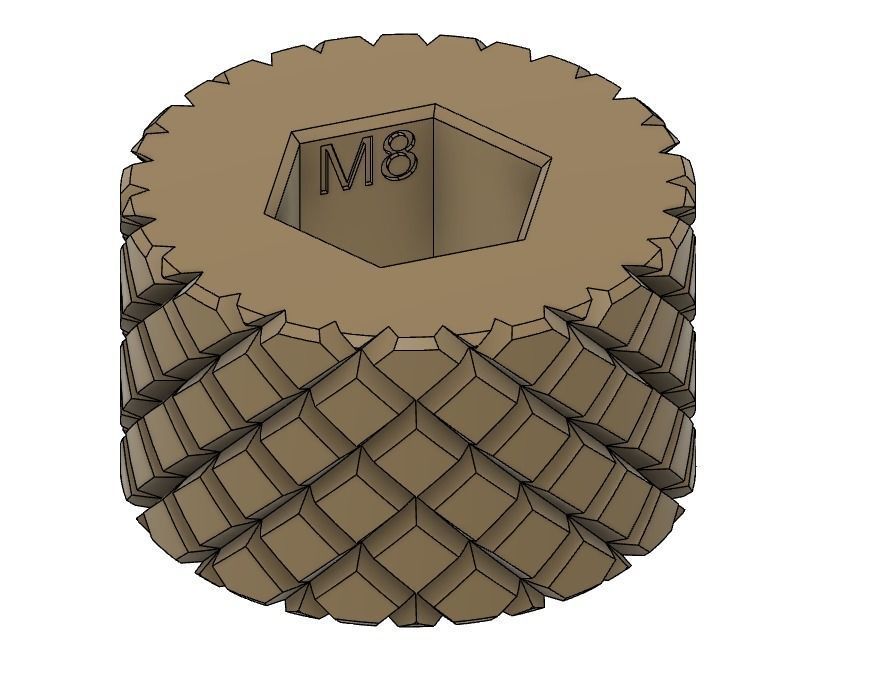 Knob with hex nut M6 M8 M10 3D print model_9