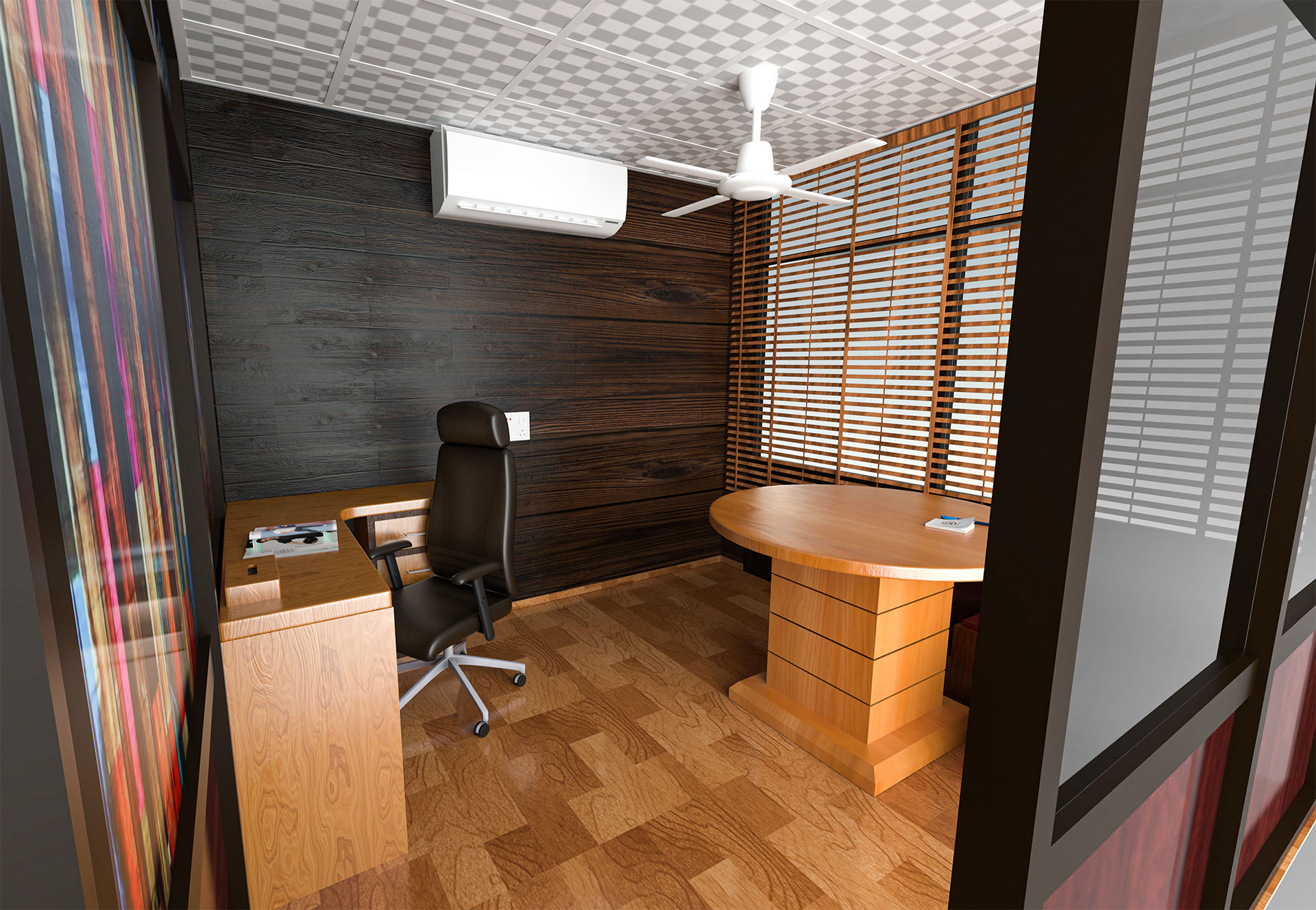 Office cabin scene 3d model  Low-poly 3D model_9