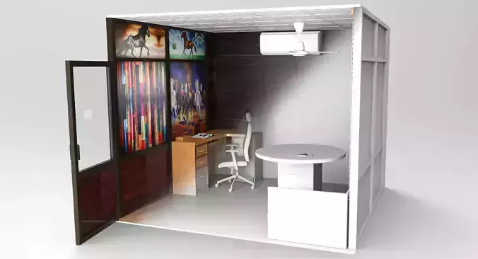 Office cabin scene 3d model 