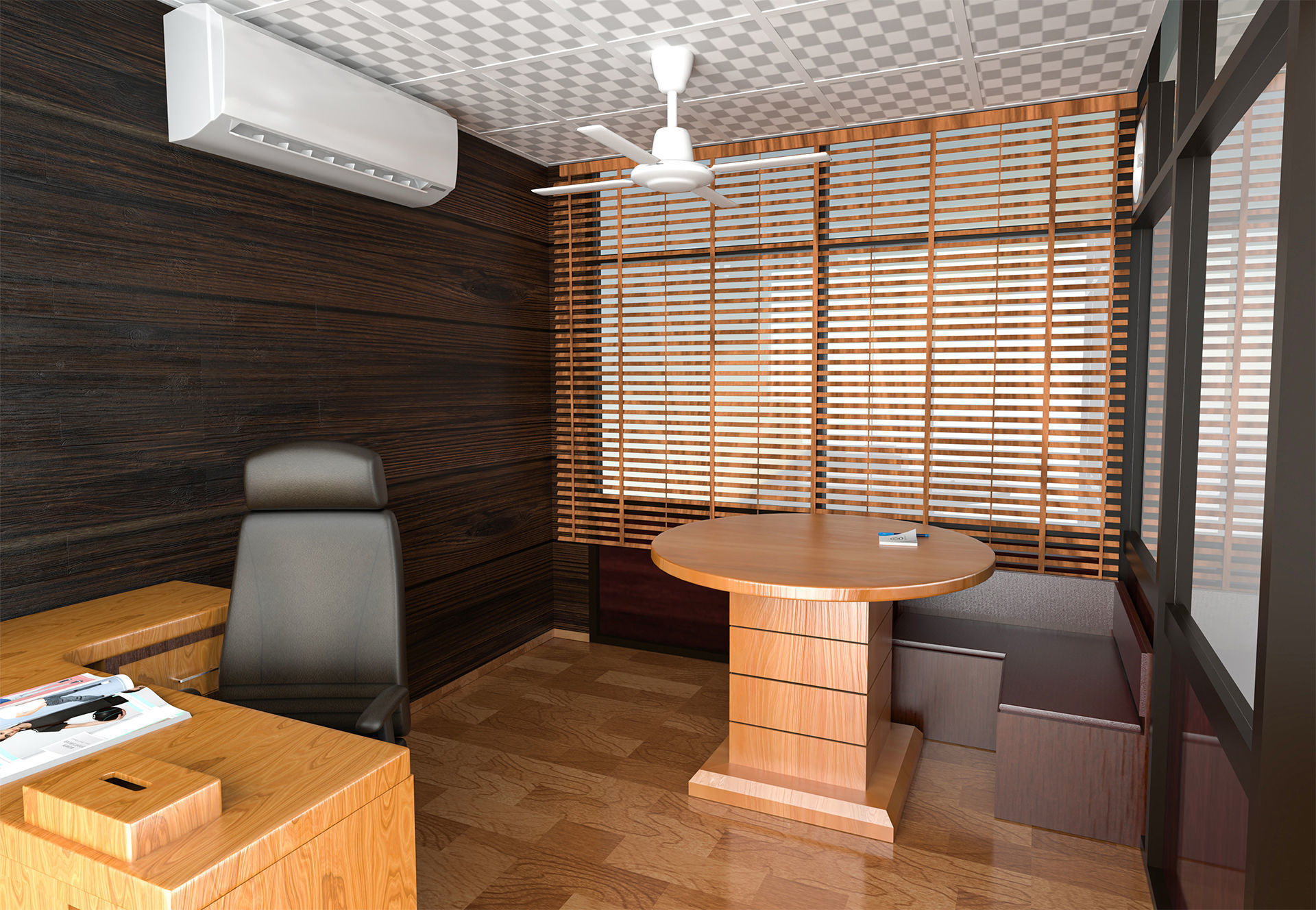 Office cabin scene 3d model  Low-poly 3D model_6