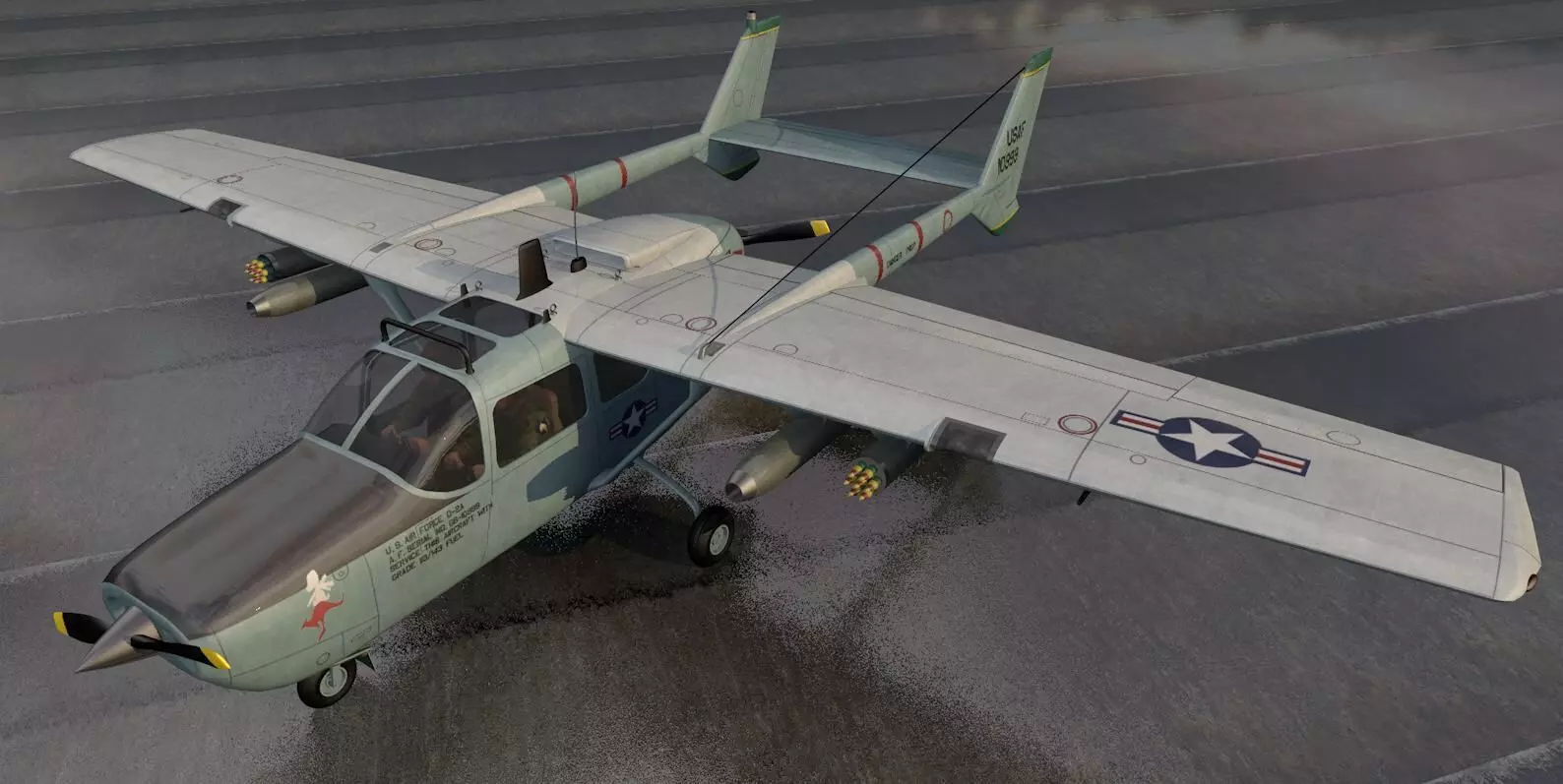 Cessna O-2A Skymaster 3D model_0