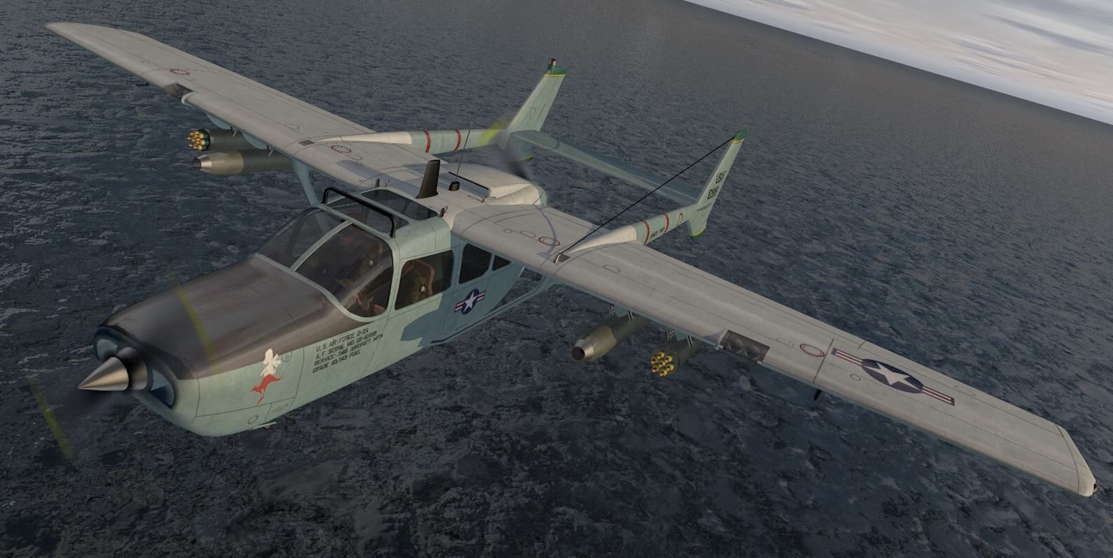 Cessna O-2A Skymaster 3D model_16