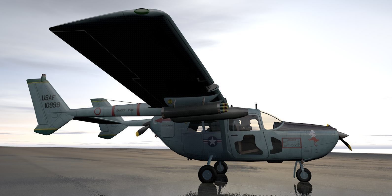 Cessna O-2A Skymaster 3D model_8