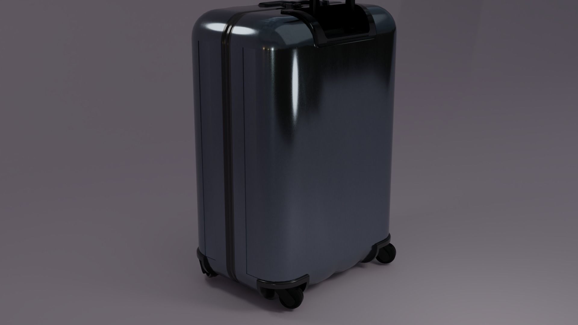 Baggage suitcase on wheels Free 3D model_5