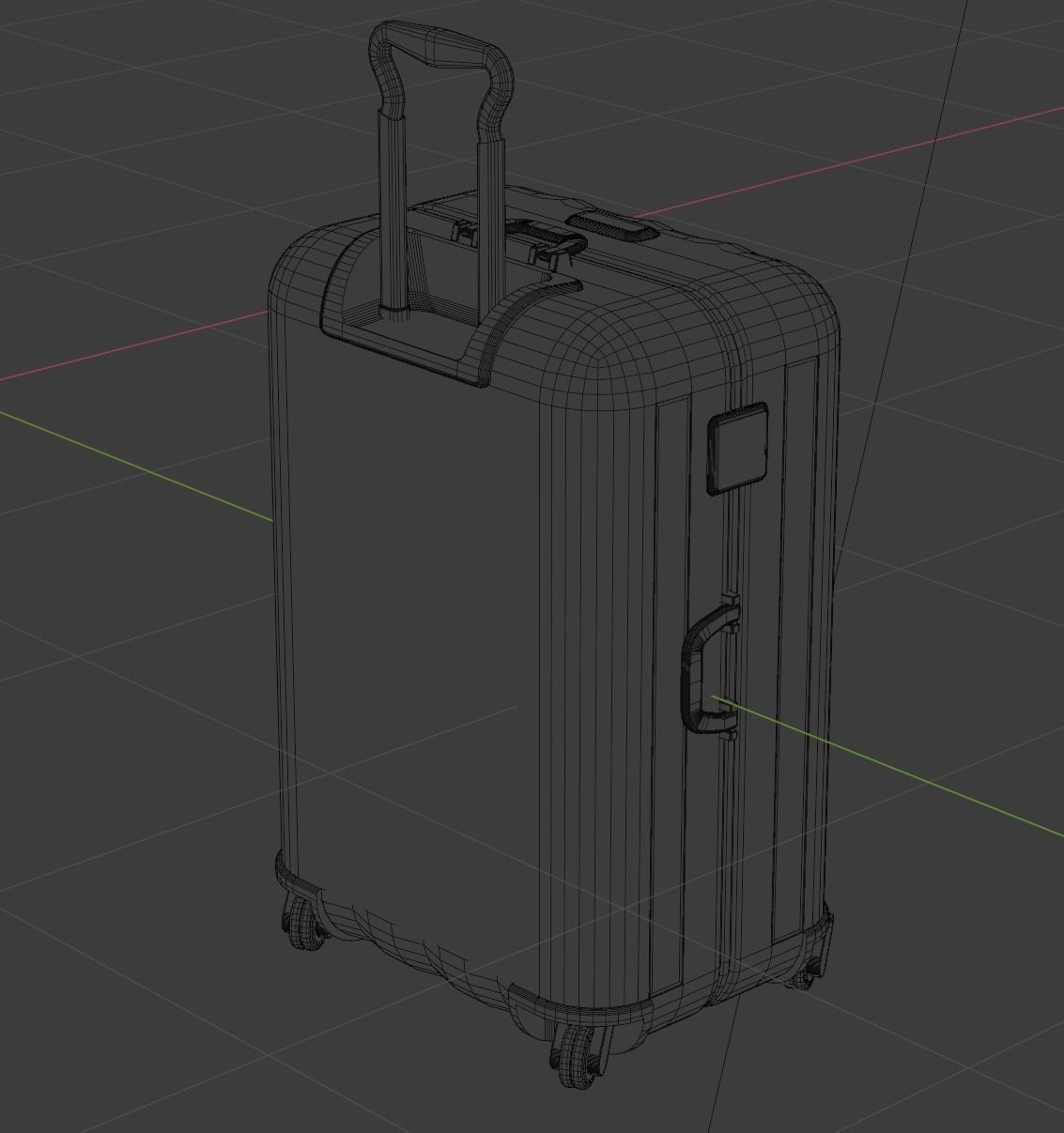 Baggage suitcase on wheels Free 3D model_8