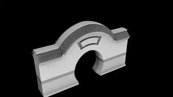 Chinese Garden Stone Gate Wall