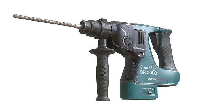 Power Hammer Drill Low-poly 3D model