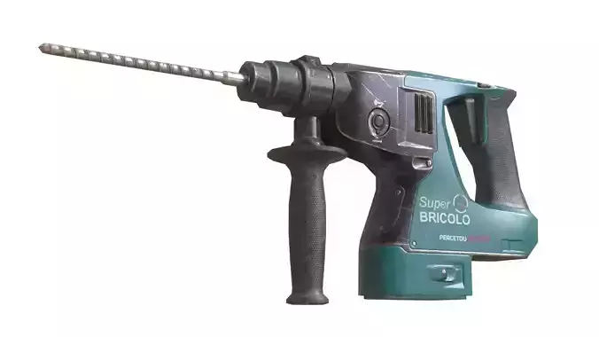 Power Hammer Drill Low-poly 3D model