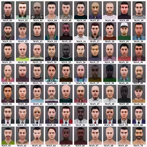 MAN 1 TO 70 3D Model Collection