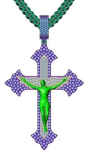 CROSS PENDANT WITH JESUS HANGING   3D model