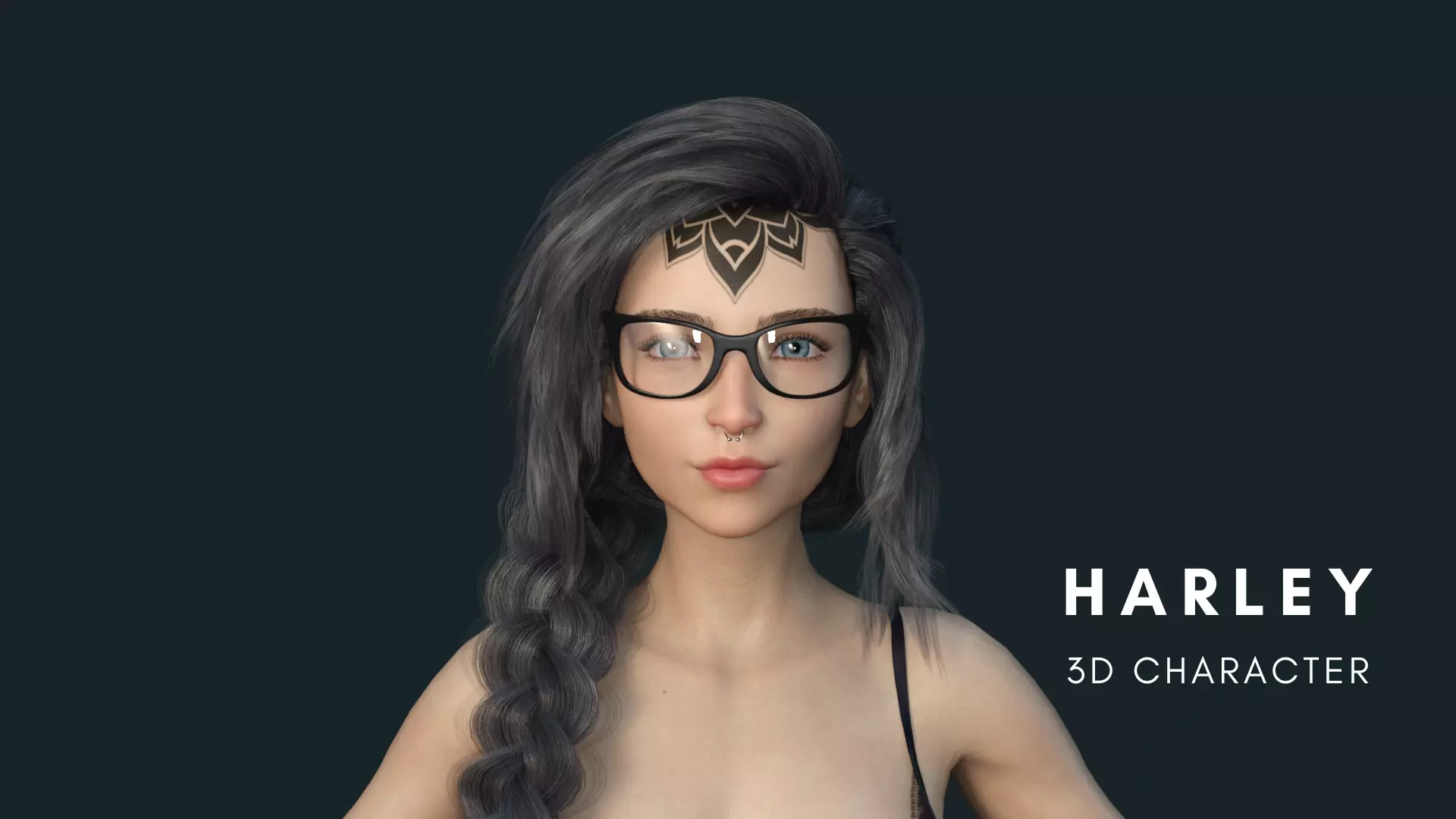 HARLEY -  Female character 3D model_0