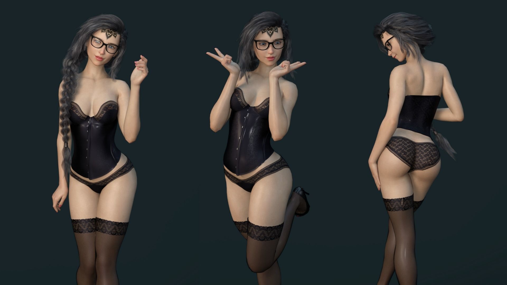 HARLEY -  Female character 3D model_3