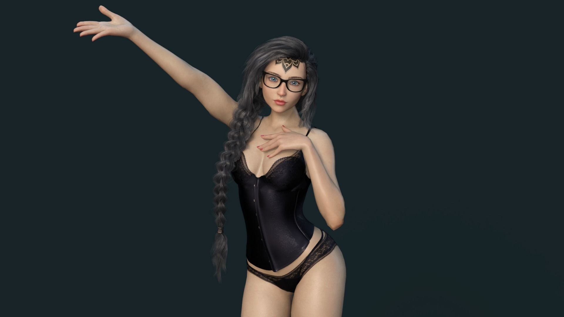 HARLEY -  Female character 3D model_4
