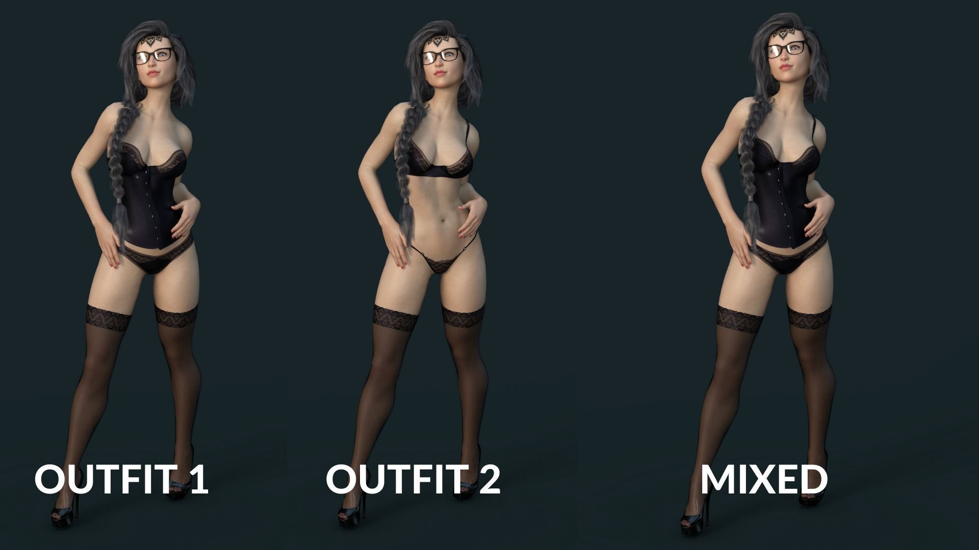 HARLEY -  Female character 3D model_2