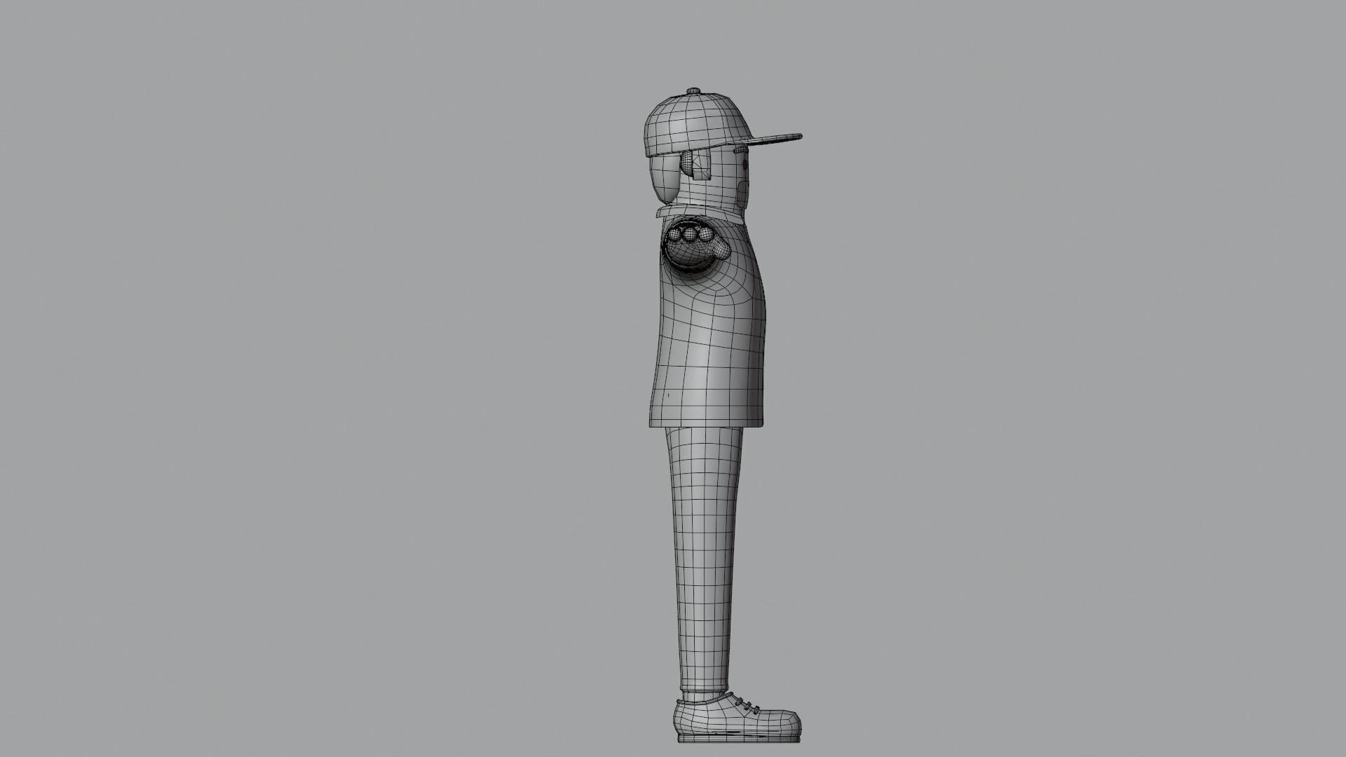 Minimal Worker 3D Cartoon Character 3D model_21