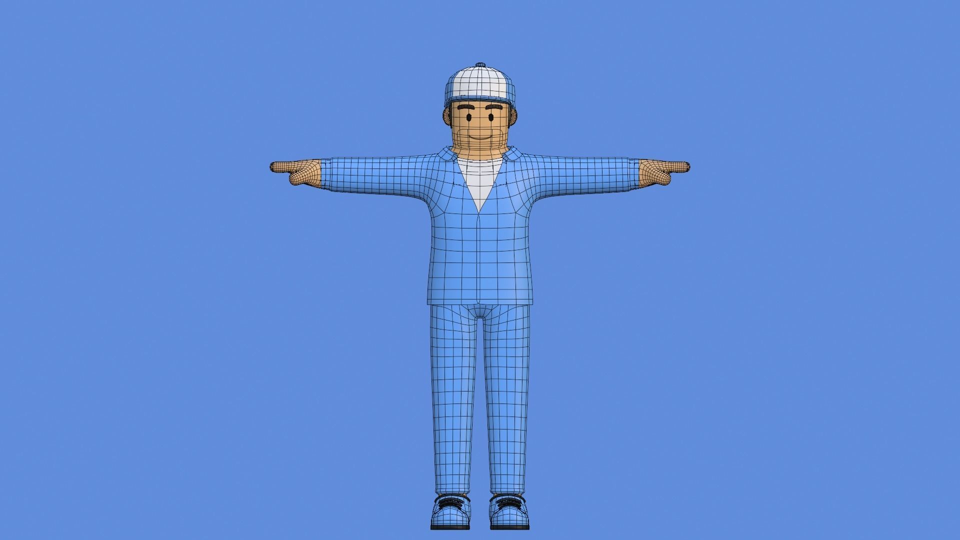 Minimal Worker 3D Cartoon Character 3D model_24