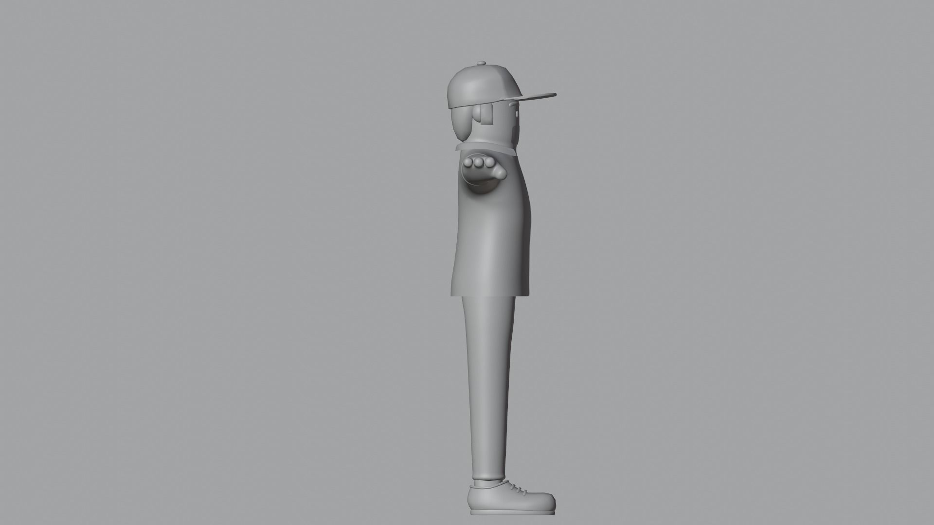 Minimal Worker 3D Cartoon Character 3D model_17