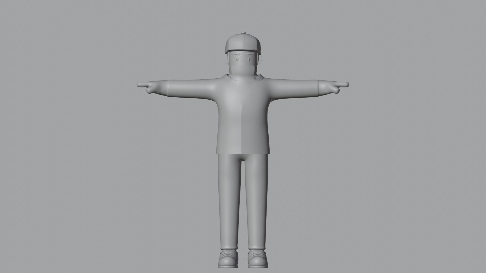 Minimal Worker 3D Cartoon Character 3D model_16