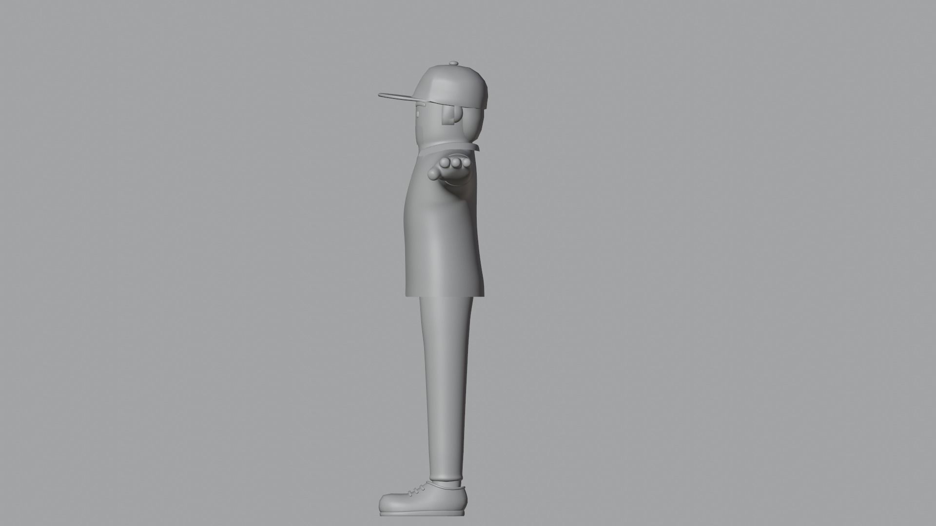 Minimal Worker 3D Cartoon Character 3D model_19