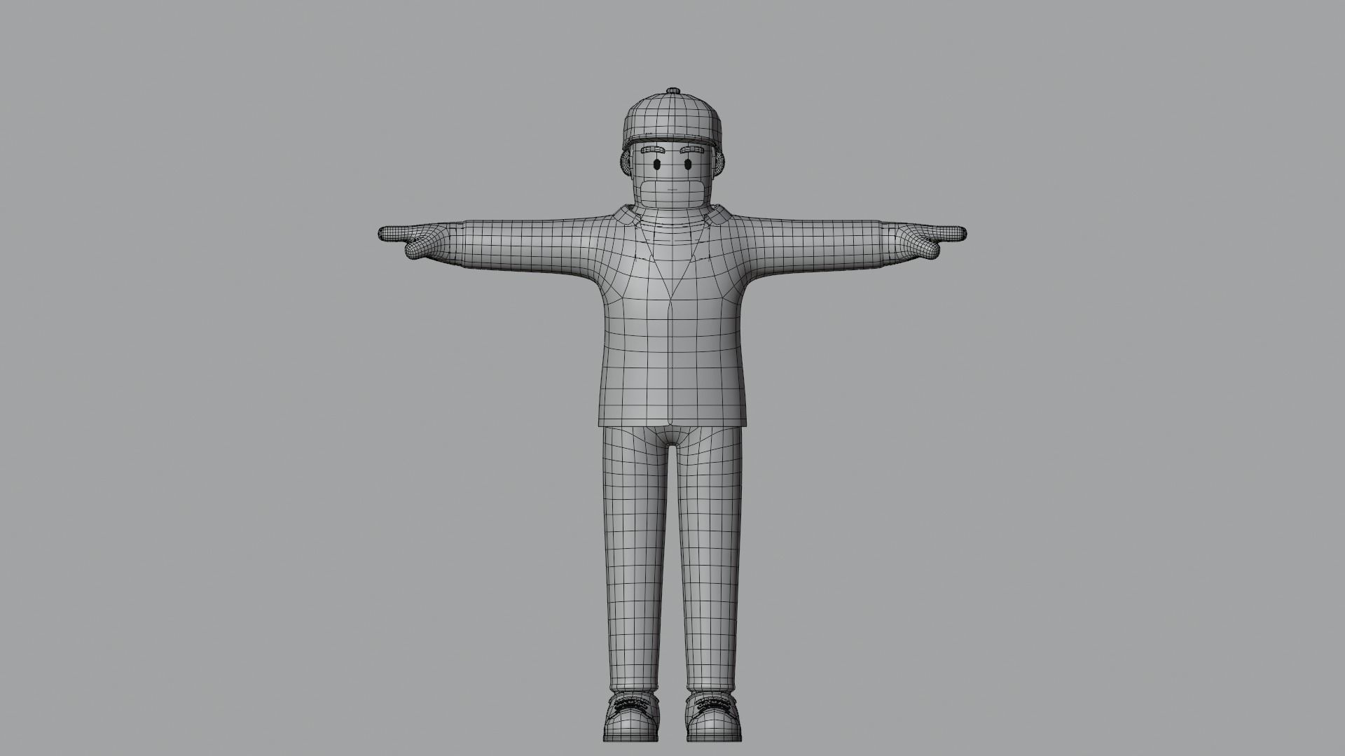 Minimal Worker 3D Cartoon Character 3D model_20
