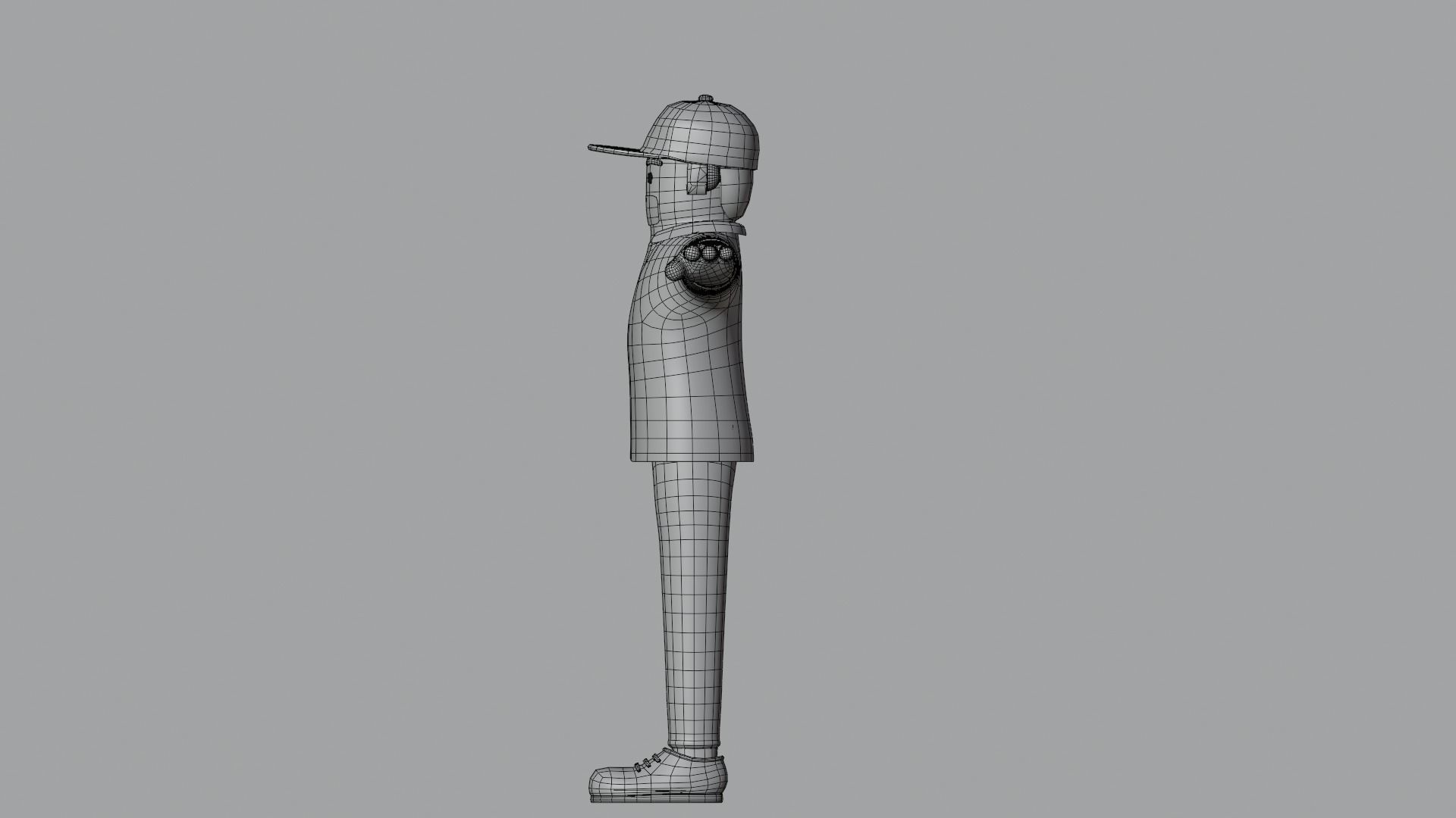 Minimal Worker 3D Cartoon Character 3D model_23