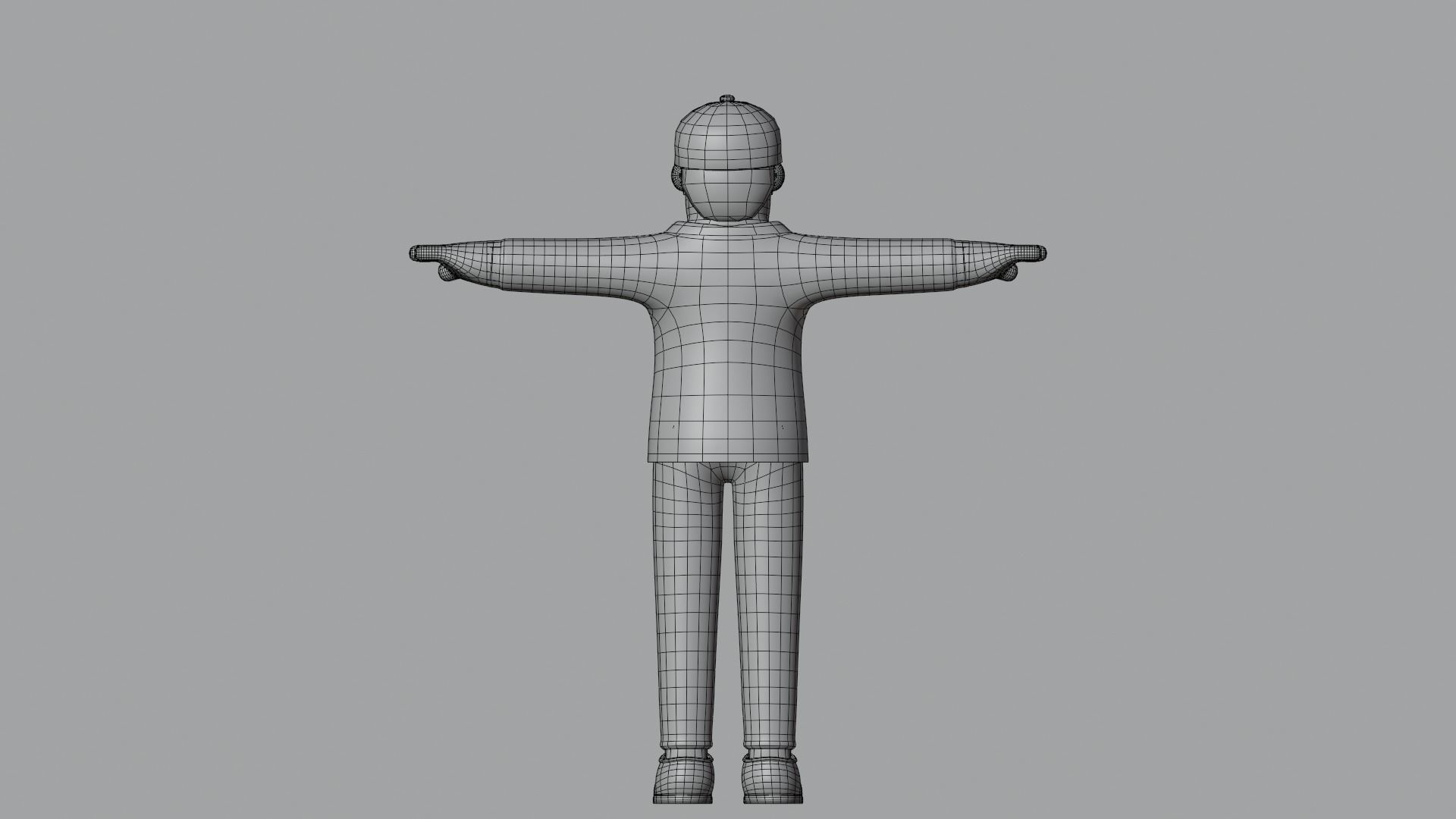 Minimal Worker 3D Cartoon Character 3D model_22