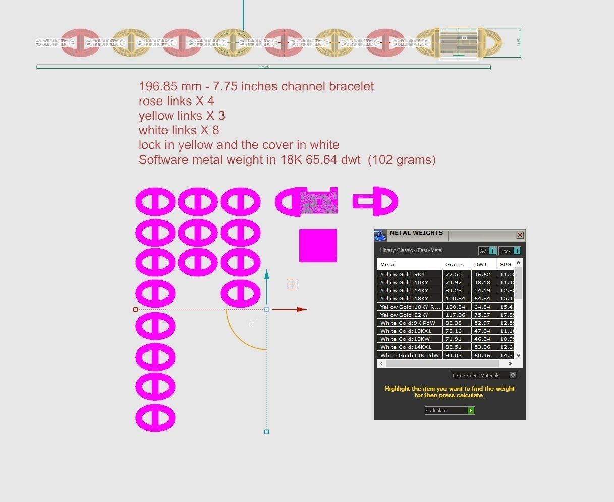 Anchor Mariner Chain model for chain or bracelet with lock 3D print model_2