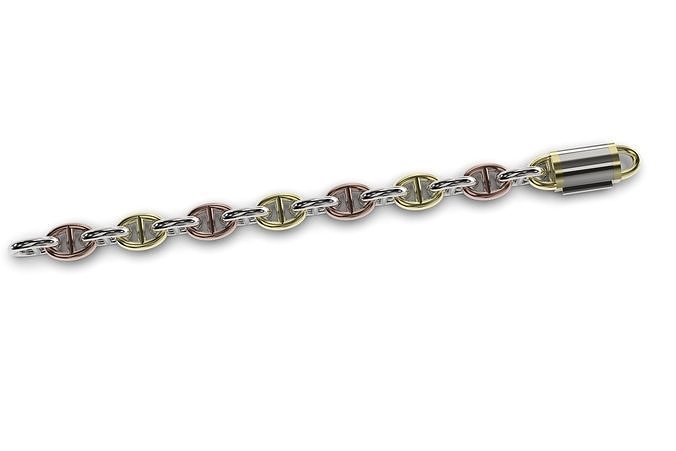 Anchor Mariner Chain model for chain or bracelet with lock 3D print model