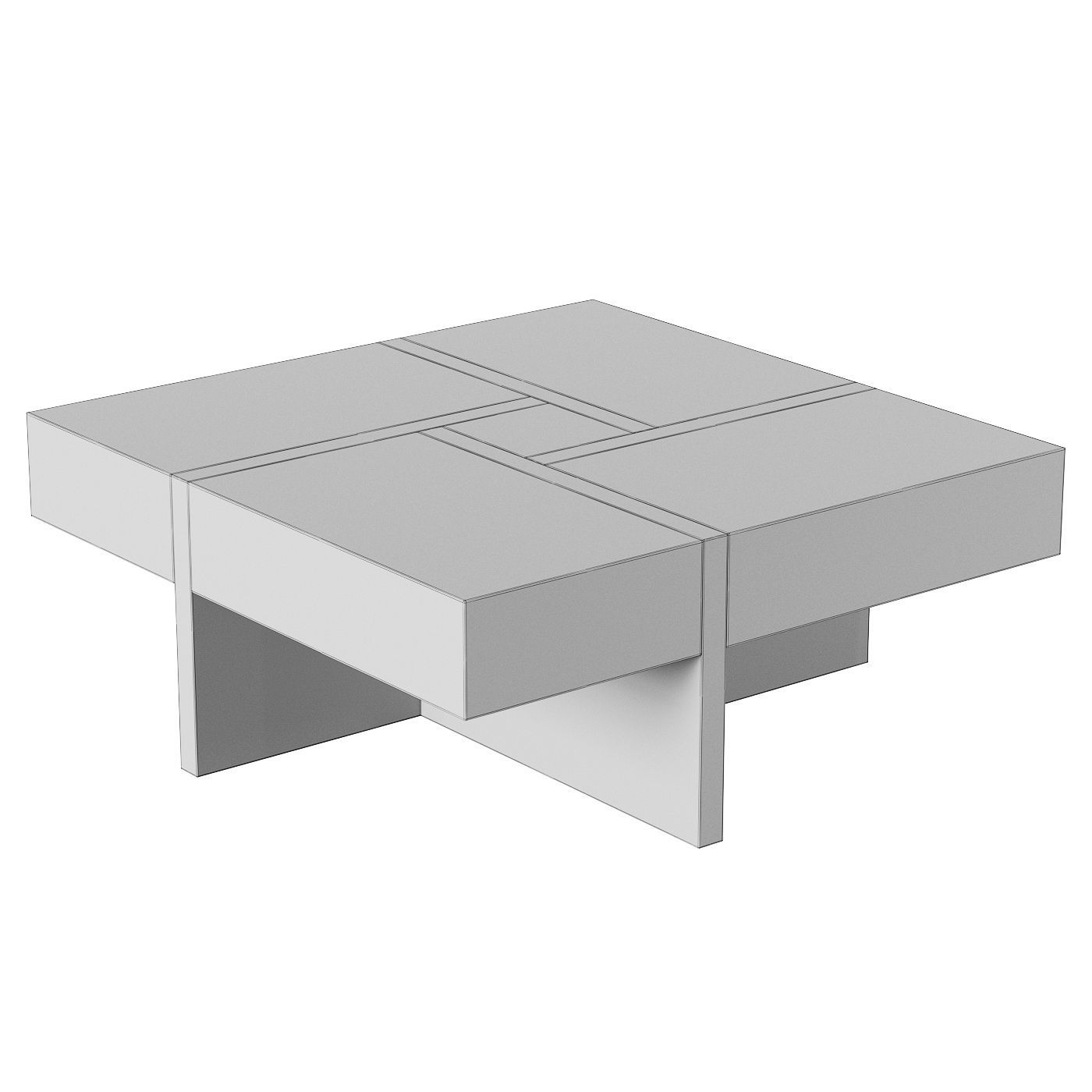 Mokiyo Modern Coffee Table Low-poly 3D model_4