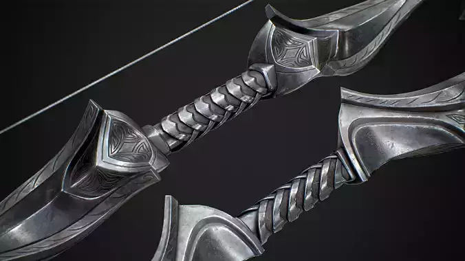 Fantasy Bow PBR Game-Ready Low-poly 3D model