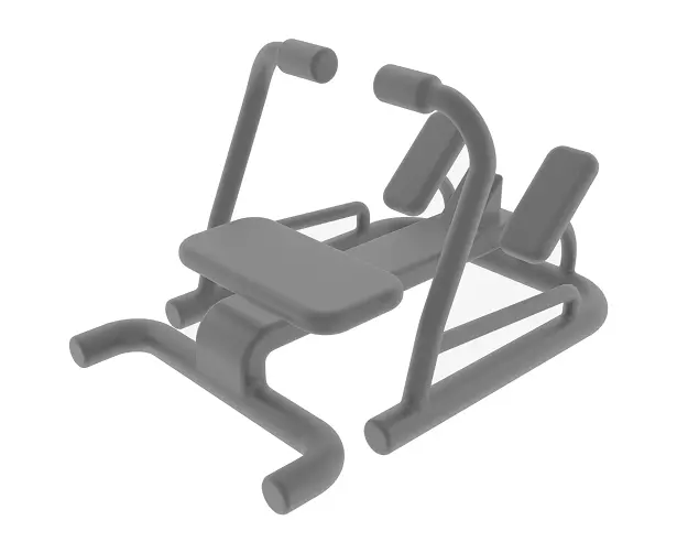 Gym Fitness Rowing Machine Low-poly 3D model