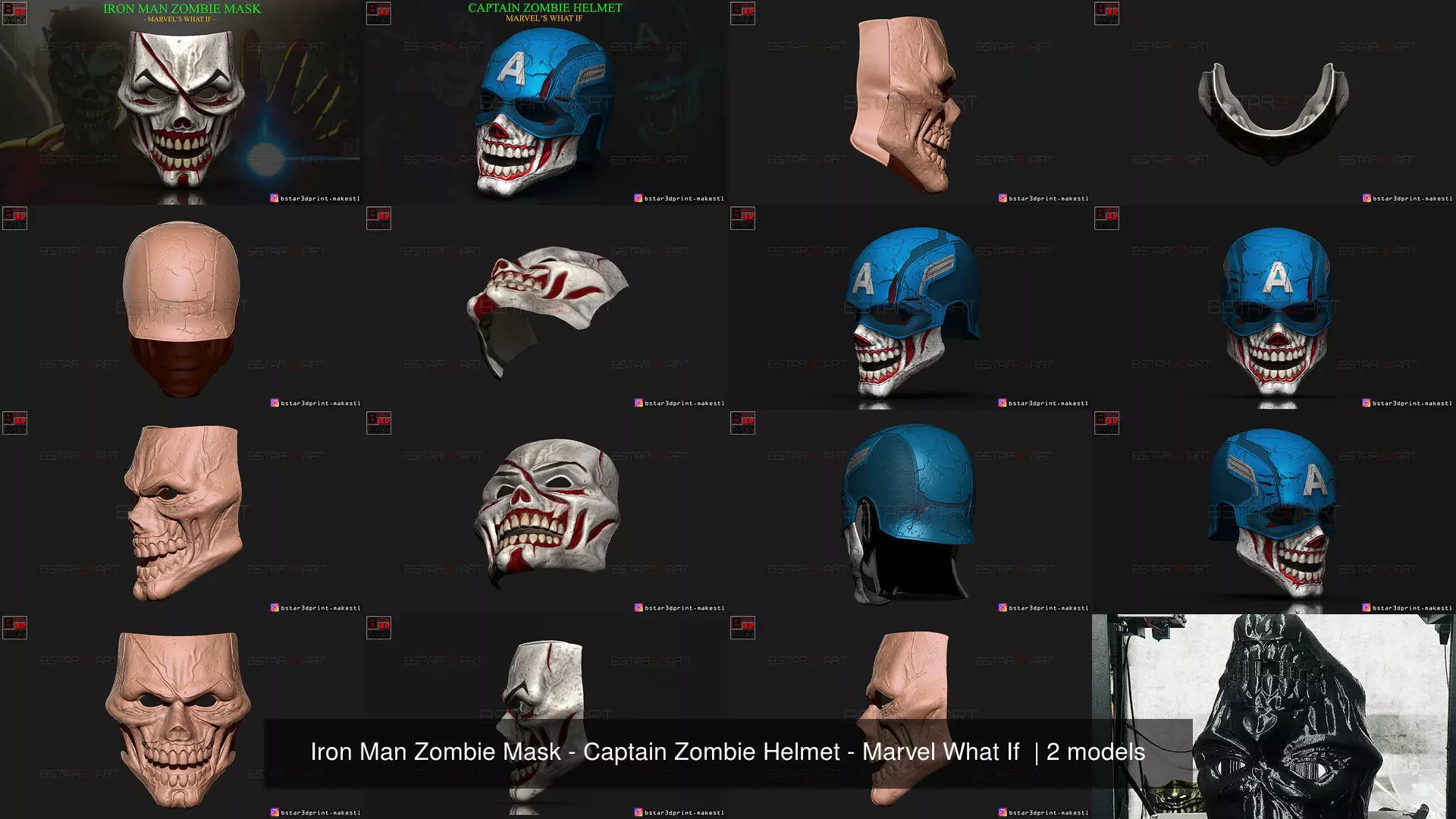 Iron Man Zombie Mask - Captain Zombie Helmet - Marvel What If  3D Model Collection_1